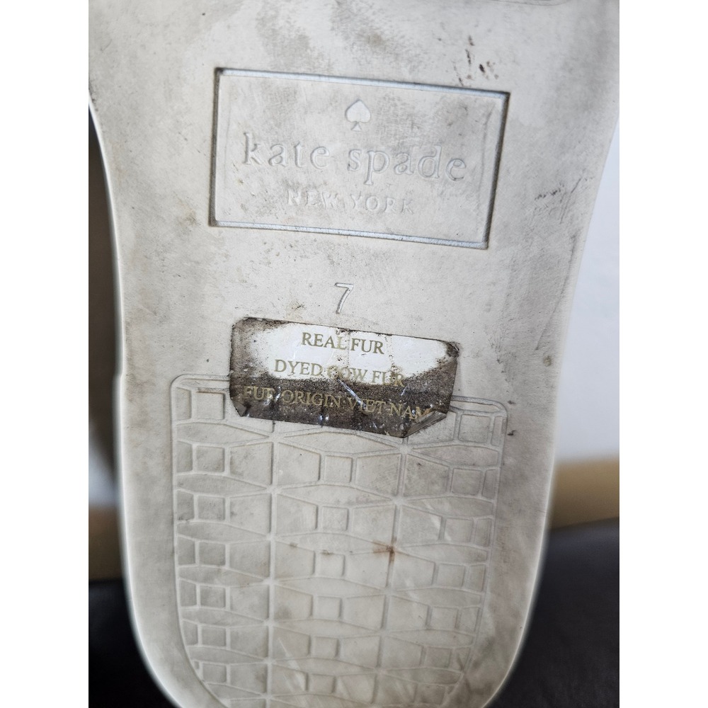 Kate Spade Colie Owl Calf Fur Maximalist Extra Loafers Slide Flats sz 7 - Picture 8 of 8